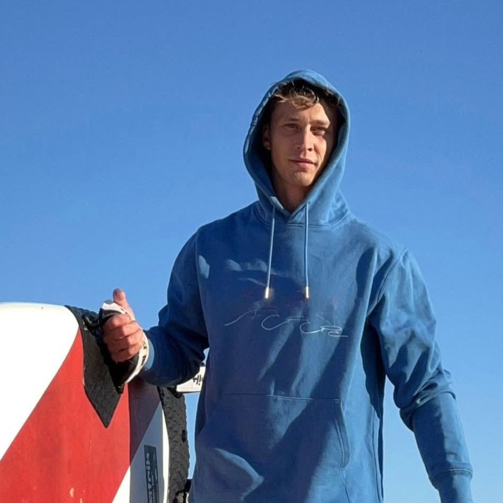 Colorful Logo Hoodie Blue